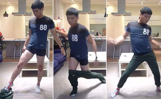 WATCH: Chinese man puts pants on by dancing