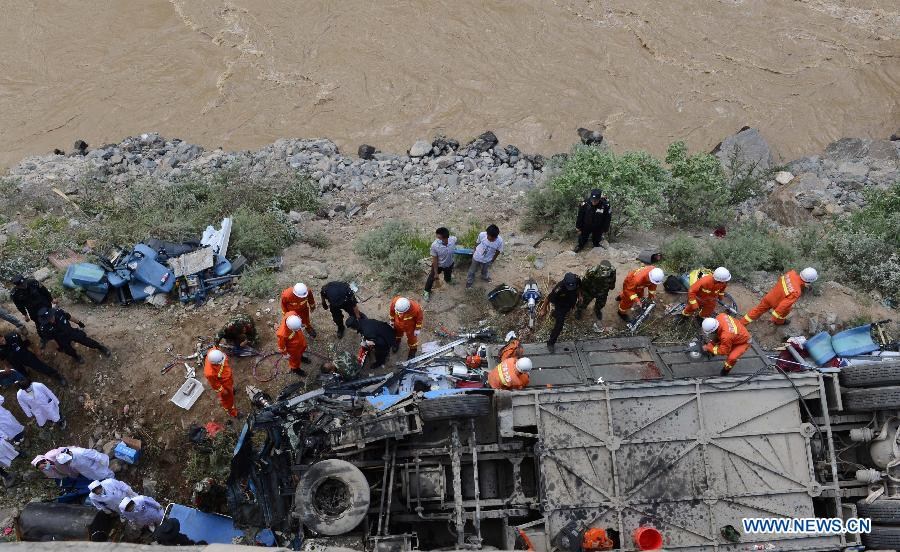 Fatal tour bus collision in Tibet leaves 44 dead and 11 injured