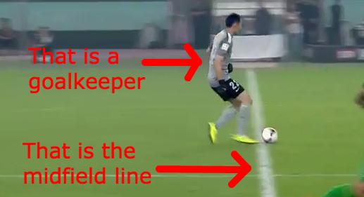 WATCH: Goalkeeper tries to dribble round entire team