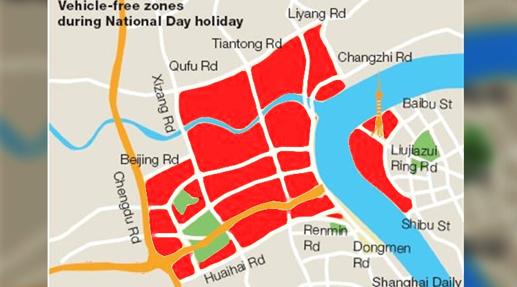 Town Crier! Trafficpocalypse: Huge areas of Puxi, some Pudong to block all traffic, close metro stops