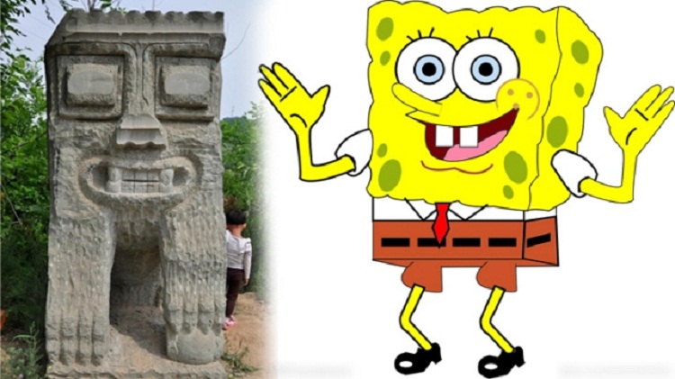 PHOTOS: Netizens love these ridiculous SpongeBob stone lions in Suide, Shaanxi