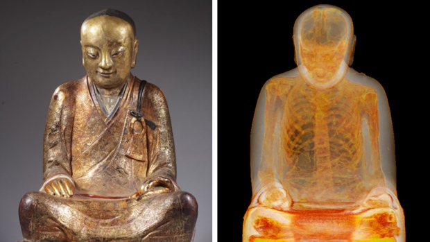 Mummified monk found inside 1,000-year-old Buddha statue